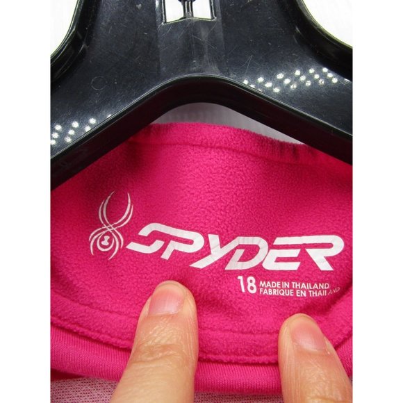 Spyder Jacket Girls 18 Fleece Windbreaker 1/4 Zip Pullover Beaded Logo - Picture 8 of 9